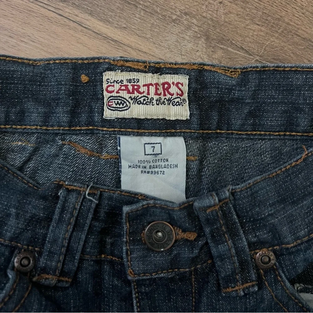 Vintage 90s Y2K Carter's Watch the Wear Youth Denim Shorts Jorts Size 7